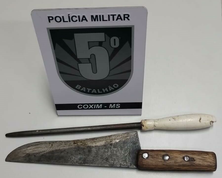 Imagem de compartilhamento para o artigo Polícia Militar detém homem por ameaçar esposa com faca em Coxim da MS Todo dia